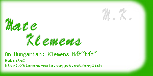 mate klemens business card